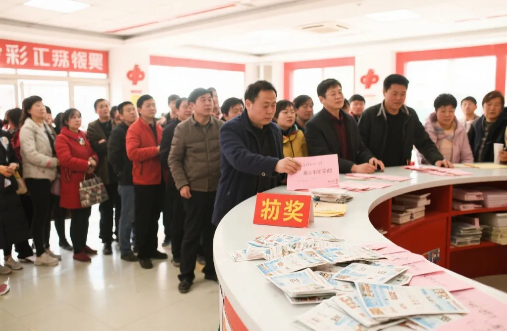 线上彩票开奖兑奖大厅,彩民排队兑奖